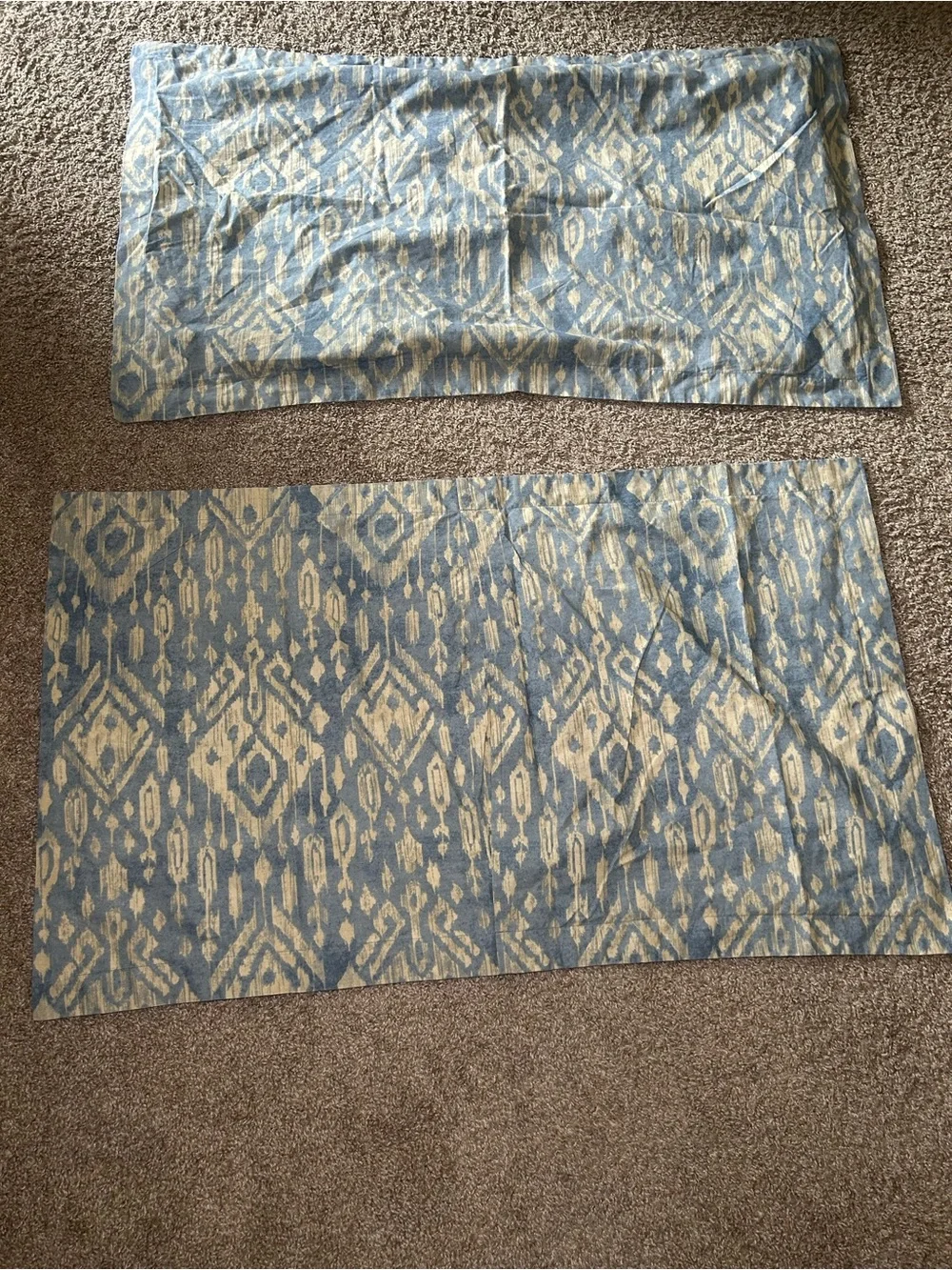 Jones Wear Blue and Cream Ikat Decorative Pillow Shams Set of 2‎ Comfort Aztec